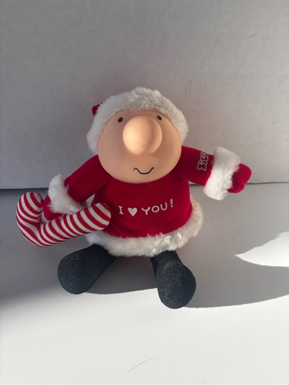 Vintage Ziggy Santa Claus "I Love You" Plush with Rubber Face